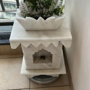 Marble Tulsi Pot (White)